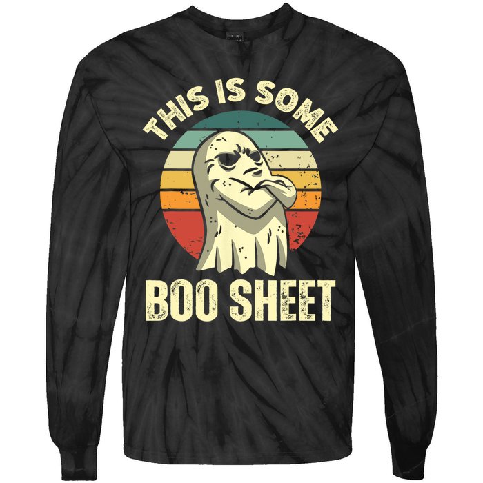 This Is Some Boo Sheet Halloween Funny Vintage Ghost Design Tie-Dye Long Sleeve Shirt