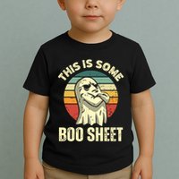 This Is Some Boo Sheet Halloween Funny Vintage Ghost Design Toddler T-Shirt