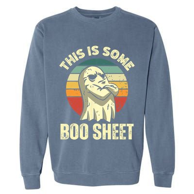 This Is Some Boo Sheet Halloween Funny Vintage Ghost Design Garment-Dyed Sweatshirt