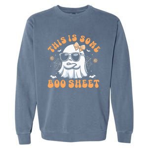 This Is Some Boo Sheet Cute Ghost Halloween Garment-Dyed Sweatshirt