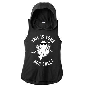 This Is Some Boo Sheet Ghost Funny Halloween Ladies PosiCharge Tri-Blend Wicking Draft Hoodie Tank