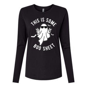 This Is Some Boo Sheet Ghost Funny Halloween Womens Cotton Relaxed Long Sleeve T-Shirt