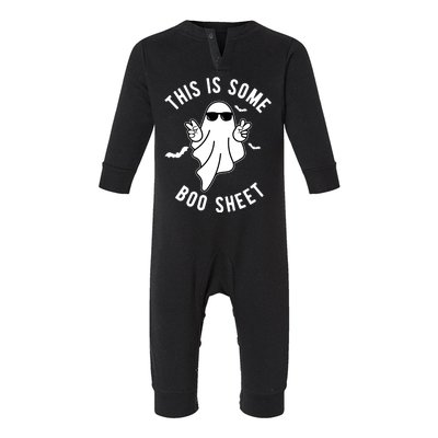 This Is Some Boo Sheet Ghost Funny Halloween Infant Fleece One Piece