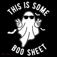 This Is Some Boo Sheet Ghost Funny Halloween Pom Pom 12in Knit Beanie