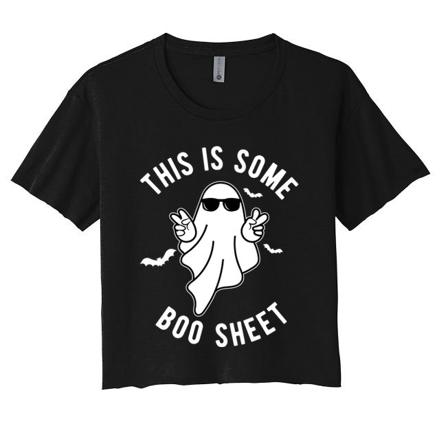 This Is Some Boo Sheet Ghost Funny Halloween Crop Top