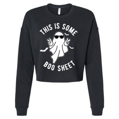 This Is Some Boo Sheet Ghost Funny Halloween Cropped Pullover Crew