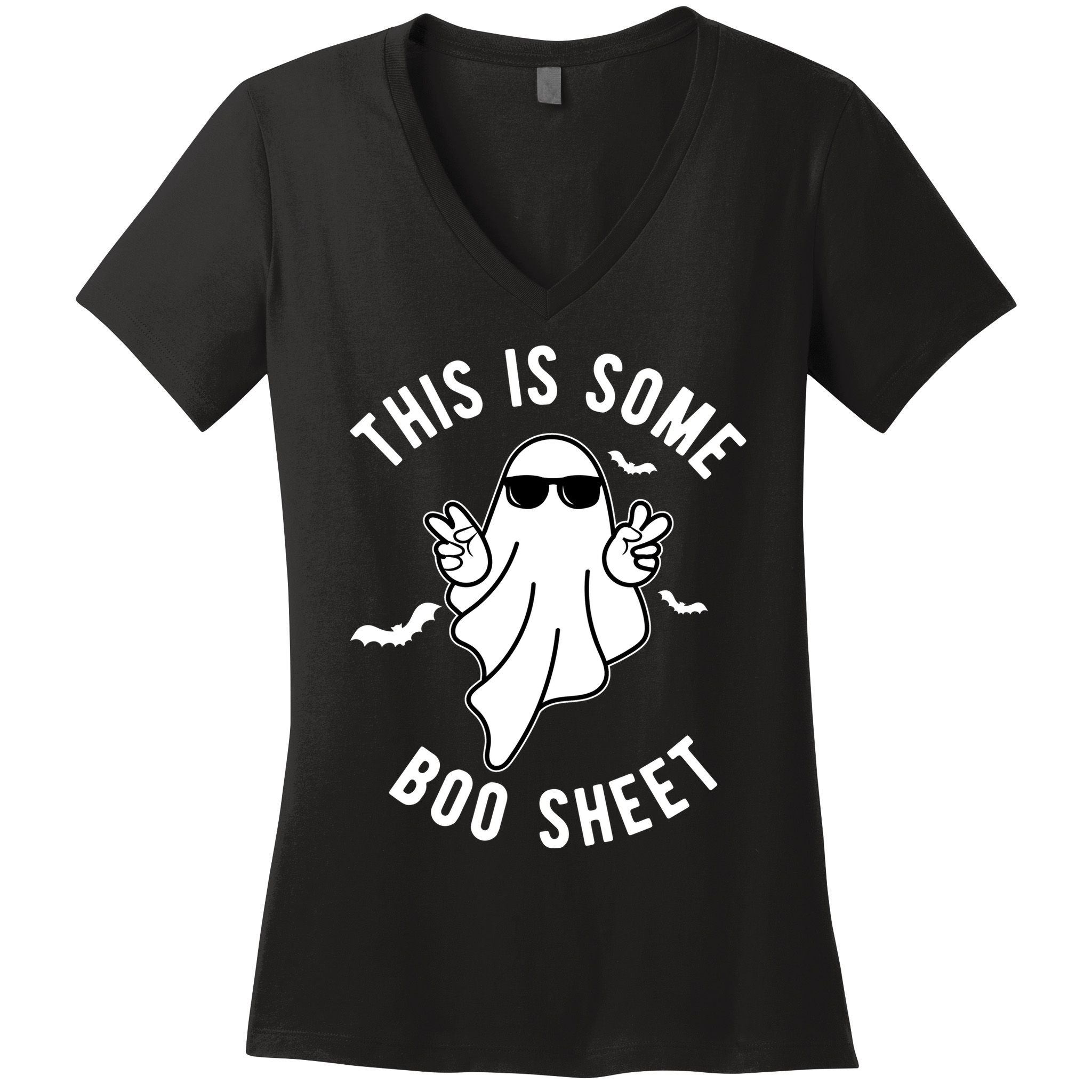 This Is Some Boo Sheet Ghost Funny Halloween Women's V-Neck T-Shirt