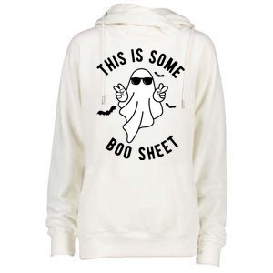 This Is Some Boo Sheet Ghost Funny Halloween Womens Funnel Neck Pullover Hood