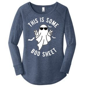 This Is Some Boo Sheet Ghost Funny Halloween Women's Perfect Tri Tunic Long Sleeve Shirt