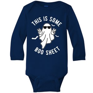 This Is Some Boo Sheet Ghost Funny Halloween Baby Long Sleeve Bodysuit