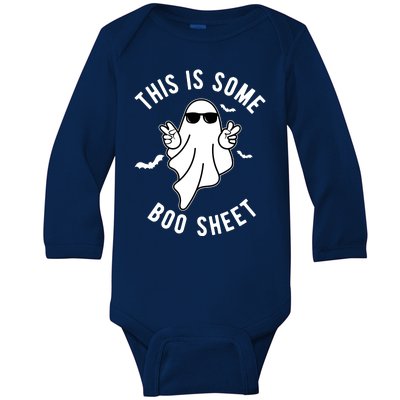 This Is Some Boo Sheet Ghost Funny Halloween Baby Long Sleeve Bodysuit