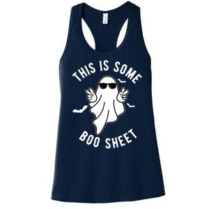 This Is Some Boo Sheet Ghost Funny Halloween Women's Racerback Tank