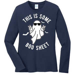 This Is Some Boo Sheet Ghost Funny Halloween Ladies Long Sleeve Shirt