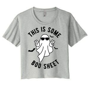 This Is Some Boo Sheet Ghost Funny Halloween Women's Crop Top Tee