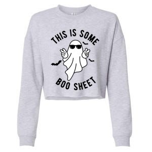 This Is Some Boo Sheet Ghost Funny Halloween Cropped Pullover Crew