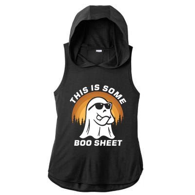 This Is Some Boo Sheet Funny Halloween Ghost Boo Costume Ladies PosiCharge Tri-Blend Wicking Draft Hoodie Tank