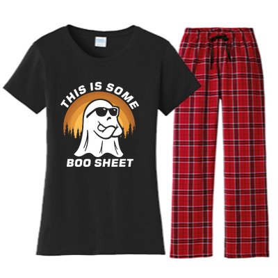 This Is Some Boo Sheet Funny Halloween Ghost Boo Costume Women's Flannel Pajama Set