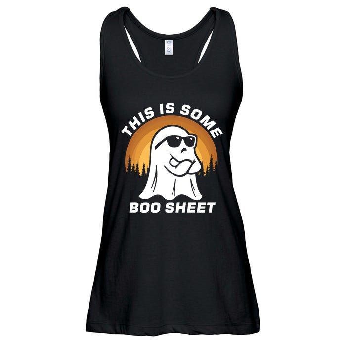 This Is Some Boo Sheet Funny Halloween Ghost Boo Costume Ladies Essential Flowy Tank