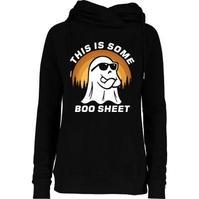 This Is Some Boo Sheet Funny Halloween Ghost Boo Costume Womens Funnel Neck Pullover Hood