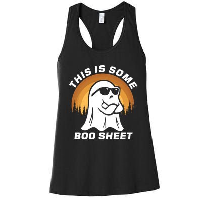 This Is Some Boo Sheet Funny Halloween Ghost Boo Costume Women's Racerback Tank