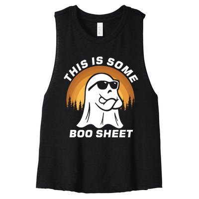 This Is Some Boo Sheet Funny Halloween Ghost Boo Costume Women's Racerback Cropped Tank