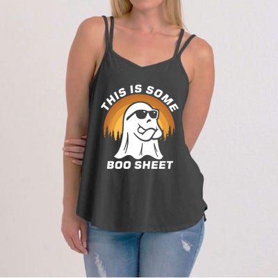 This Is Some Boo Sheet Funny Halloween Ghost Boo Costume Women's Strappy Tank