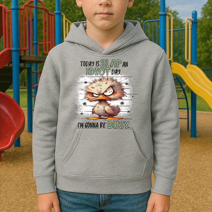 Today Is Slap An Idiot Day IM Gonna Be Busy Kids Hoodie