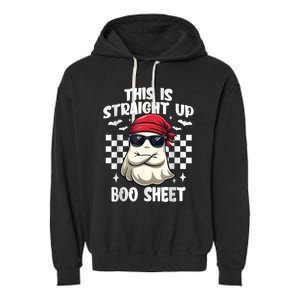 This Is Straight Up Boo Sheet Funny Halloween Garment-Dyed Fleece Hoodie