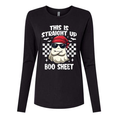 This Is Straight Up Boo Sheet Funny Halloween Womens Cotton Relaxed Long Sleeve T-Shirt