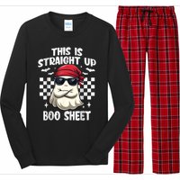 This Is Straight Up Boo Sheet Funny Halloween Long Sleeve Pajama Set