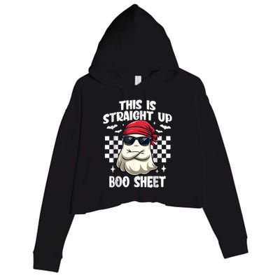 This Is Straight Up Boo Sheet Funny Halloween Crop Fleece Hoodie