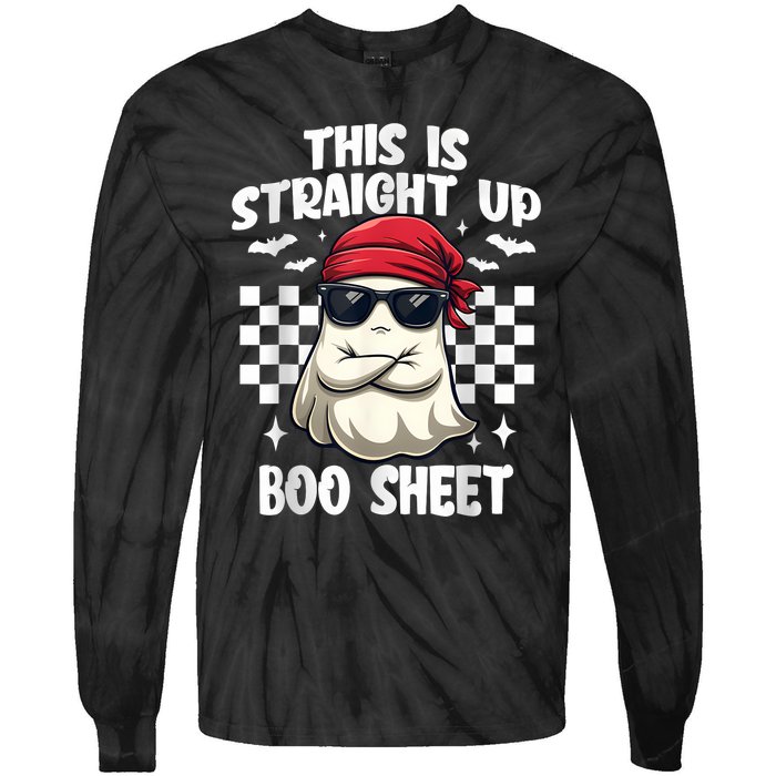 This Is Straight Up Boo Sheet Funny Halloween Tie-Dye Long Sleeve Shirt