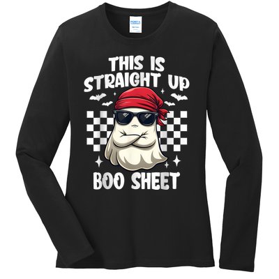 This Is Straight Up Boo Sheet Funny Halloween Ladies Long Sleeve Shirt