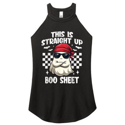 This Is Straight Up Boo Sheet Funny Halloween Women's Perfect Tri Rocker Tank