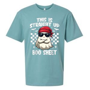 This Is Straight Up Boo Sheet Funny Halloween Sueded Cloud Jersey T-Shirt