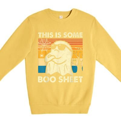 This Is Some Boo Sheet Ghost Retro Funny Halloween Premium Crewneck Sweatshirt