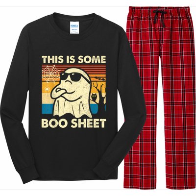 This Is Some Boo Sheet Ghost Retro Funny Halloween Long Sleeve Pajama Set