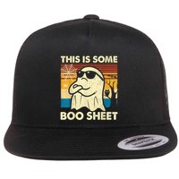 This Is Some Boo Sheet Ghost Retro Funny Halloween Flat Bill Trucker Hat