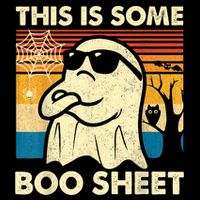 This Is Some Boo Sheet Ghost Retro Funny Halloween Flat Bill Trucker Hat