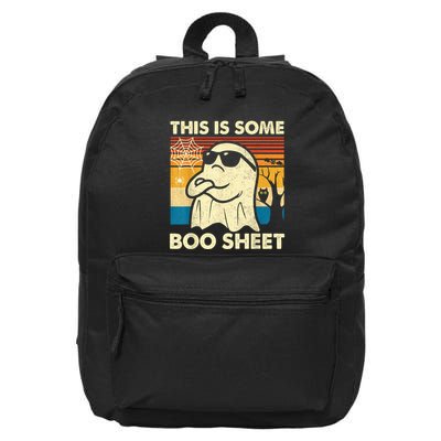 This Is Some Boo Sheet Ghost Retro Funny Halloween 16 in Basic Backpack