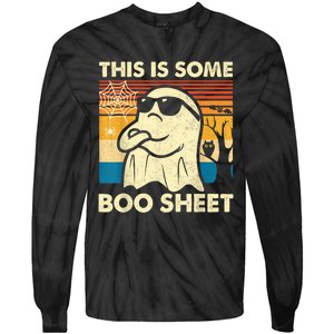 This Is Some Boo Sheet Ghost Retro Funny Halloween Tie-Dye Long Sleeve Shirt