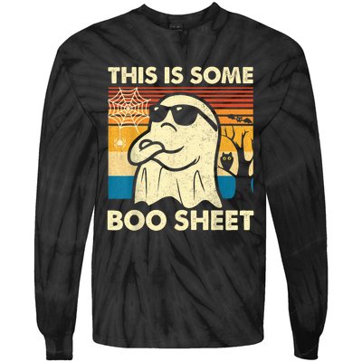 This Is Some Boo Sheet Ghost Retro Funny Halloween Tie-Dye Long Sleeve Shirt