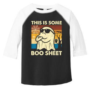 This Is Some Boo Sheet Ghost Retro Funny Halloween Toddler Fine Jersey T-Shirt