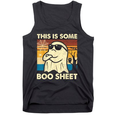 This Is Some Boo Sheet Ghost Retro Funny Halloween Tank Top