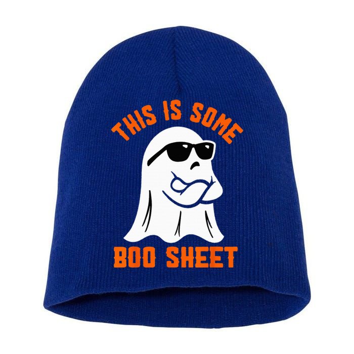 This Is Some Boo Sheet Cool Ghost Funny Halloween Costume Short Acrylic Beanie