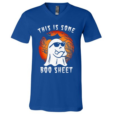 This Is Some Boo Sheet Halloween Ghost Funny Gifts V-Neck T-Shirt