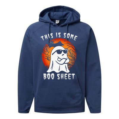 This Is Some Boo Sheet Halloween Ghost Funny Gifts Performance Fleece Hoodie