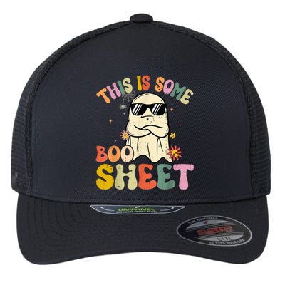 This Is Some Boo Sheet Groovy Ghost Funny Halloween Costume Flexfit Unipanel Trucker Cap