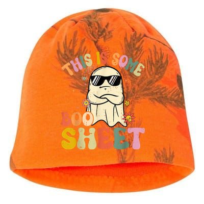 This Is Some Boo Sheet Groovy Ghost Funny Halloween Costume Kati - Camo Knit Beanie