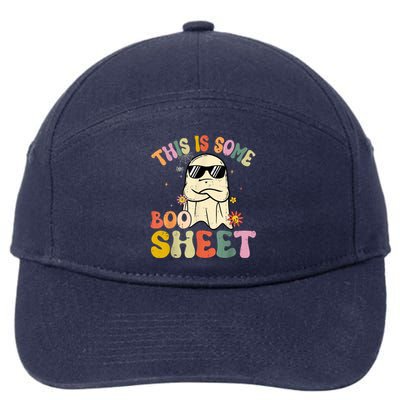 This Is Some Boo Sheet Groovy Ghost Funny Halloween Costume 7-Panel Snapback Hat